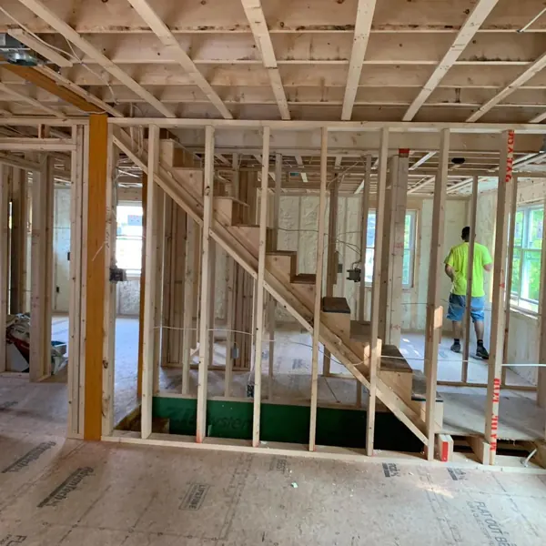 Spray foam in a new construction home