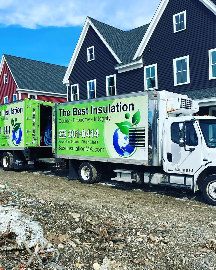 The Best Insulation trucks at homes in Massachusetts
